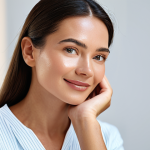 **

"A woman with healthy, glowing skin, showcasing the benefits of hyaluronic acid. She is fully clothed in a modest, comfortable outfit suitable for daily wear. The background is a softly lit, clean environment suggesting skincare or a natural setting. Focus on the hydration and smoothness of her skin. Safe for work, appropriate content, fully clothed, professional skincare advertisement, perfect anatomy, natural proportions, high quality."

**